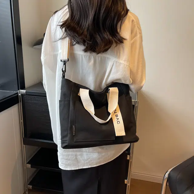 行途 大容量通勤时尚斑马纹 帆布 帆布包斜挎单肩包 常规 女款 黑色/卡其色/蓝色/米白色