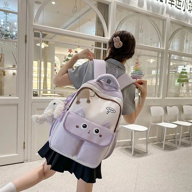 行途 可爱毛绒个性简约休闲 尼龙 双肩包 常规 女款 多色