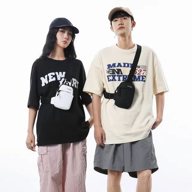 行途 时尚百搭 牛津纺 胸包 常规 男女同款情侣款 黑色/白色/蓝色/粉色/绿色