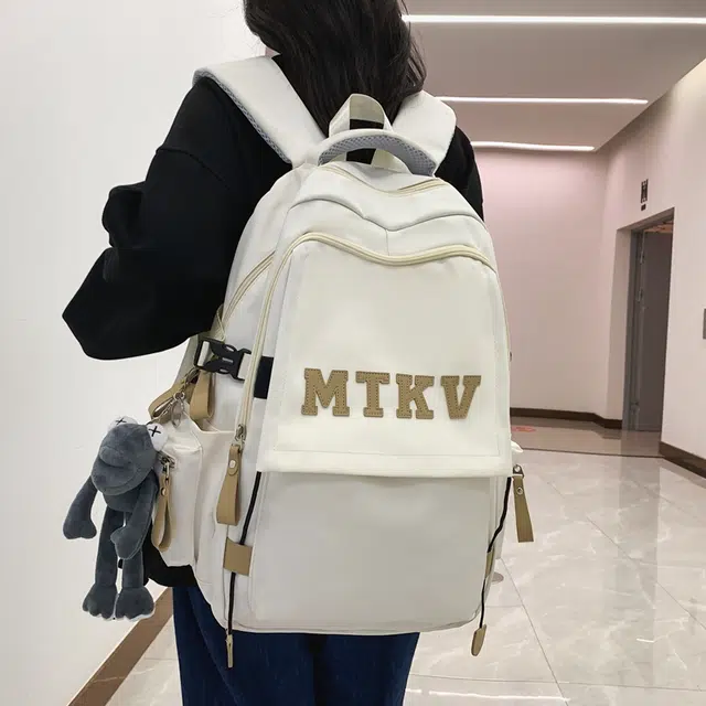 行途 韩版校园时尚拉链开合 尼龙 双肩包 常规 男女同款情侣款 黑色/白色/红色