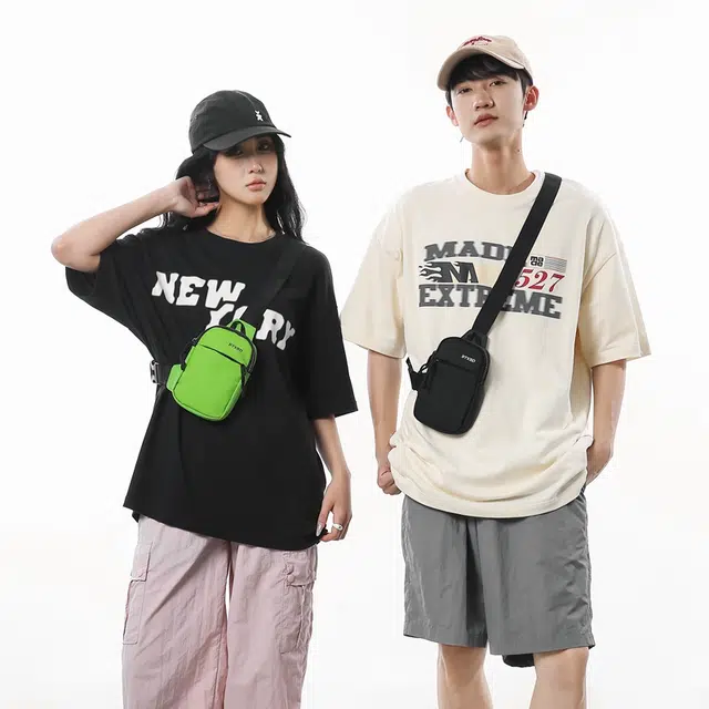 行途 时尚百搭 牛津纺 胸包 常规 男女同款情侣款 黑色/白色/蓝色/粉色/绿色
