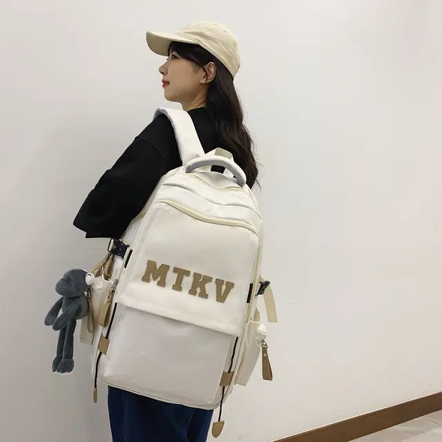 行途 韩版校园时尚拉链开合 尼龙 双肩包 常规 男女同款情侣款 黑色/白色/红色