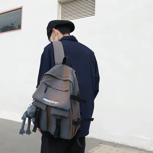 行途 运动潮流时尚 尼龙 双肩包 男女同款情侣款 黑色/蓝色/绿色