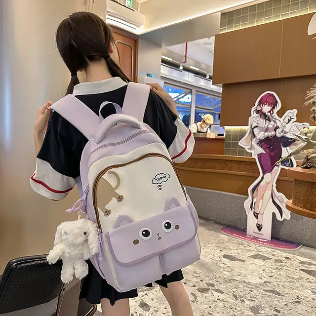 行途 可爱毛绒个性简约休闲 尼龙 双肩包 常规 女款 多色