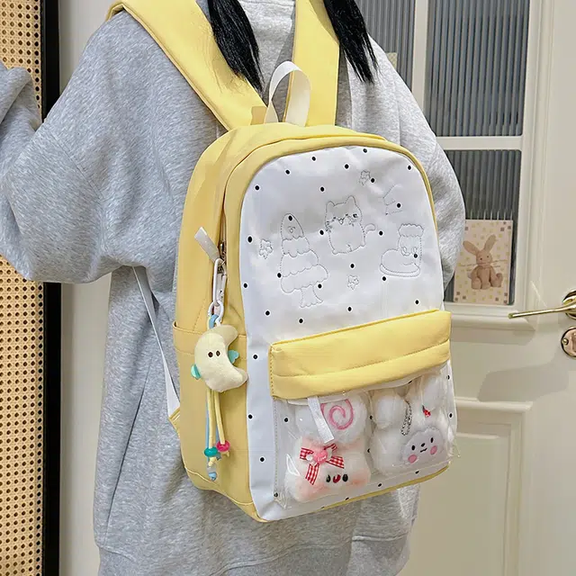 行途 高颜值可爱日系痛包学院透明 尼龙 双肩包 女款 多色