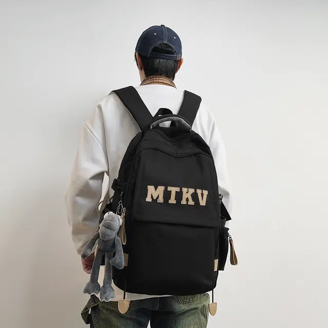 行途 韩版校园时尚拉链开合 尼龙 双肩包 常规 男女同款情侣款 黑色/白色/红色