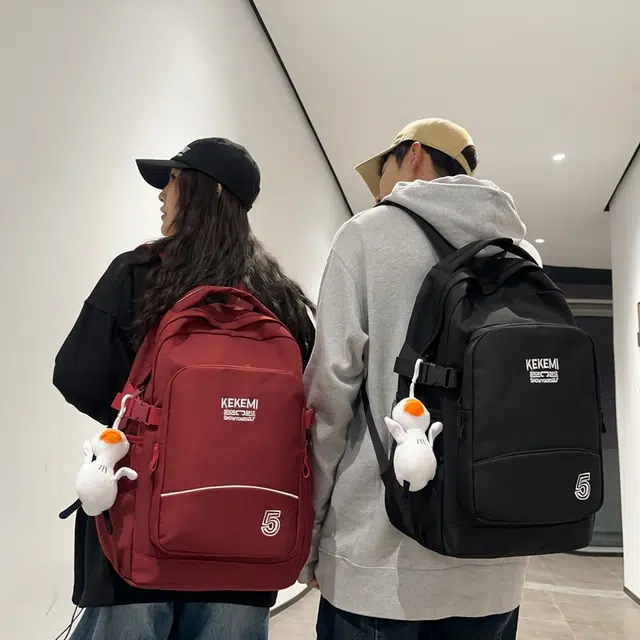 行途双肩包女休闲简约大容量电脑背包男高初中大学生书包尼龙多色