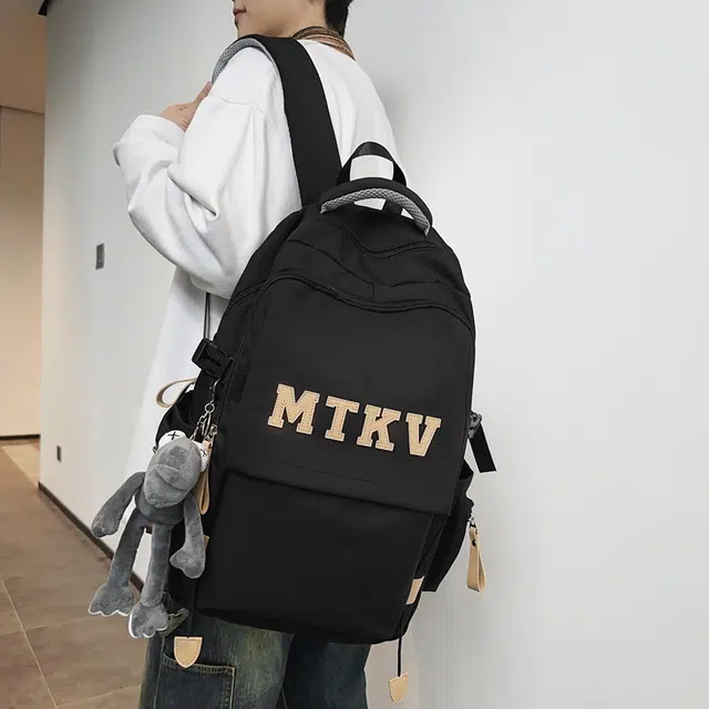 行途 韩版校园时尚拉链开合 尼龙 双肩包 常规 男女同款情侣款 黑色/白色/红色
