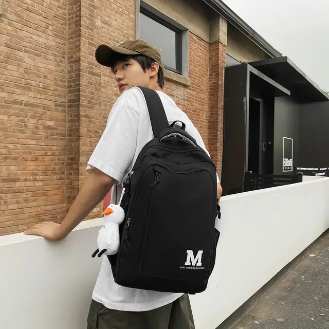 行途 大容量韩版休闲初高中生学生 尼龙双肩包 背包 常规 男女同款情侣款
