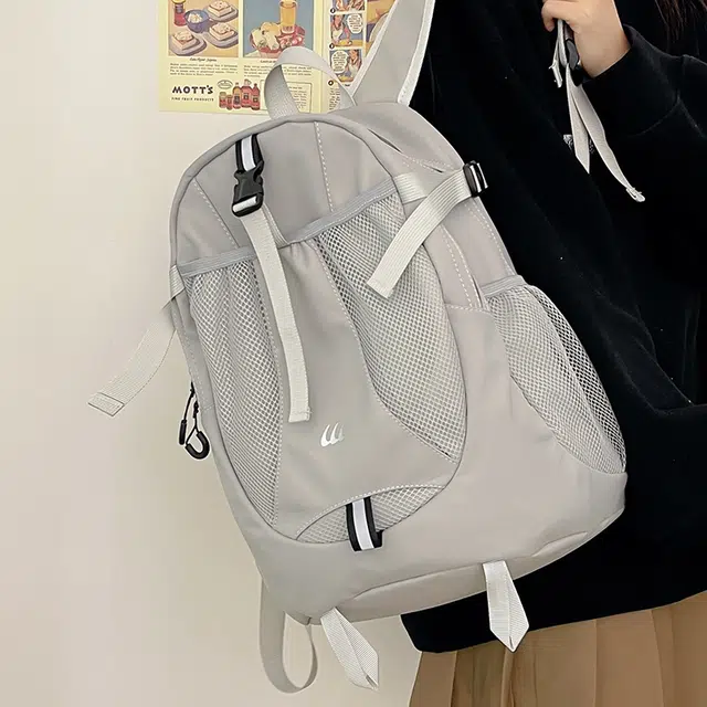 行途 轻便背包通勤女包大学生韩版背包 尼龙 双肩包 常规 男女同款情侣款 黑色/灰色
