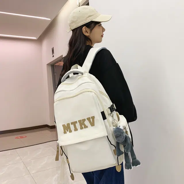 行途 韩版校园时尚拉链开合 尼龙 双肩包 常规 男女同款情侣款 黑色/白色/红色