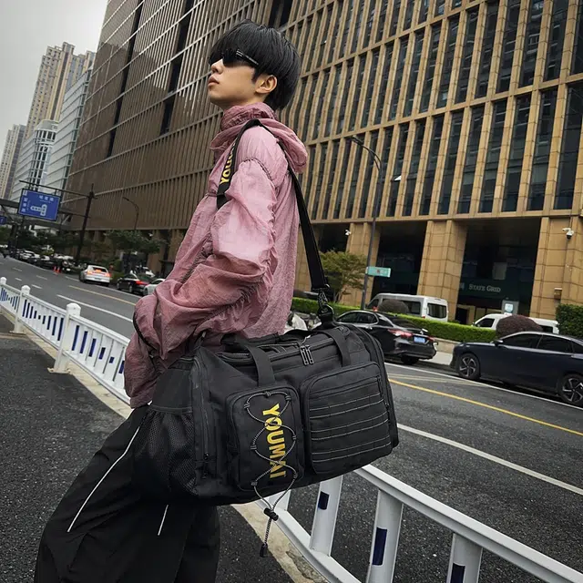 行途 大容量旅行袋短途多功能便携手提训练瑜伽包轻便防泼水待产包 尼龙 健身包 男女同款情侣款