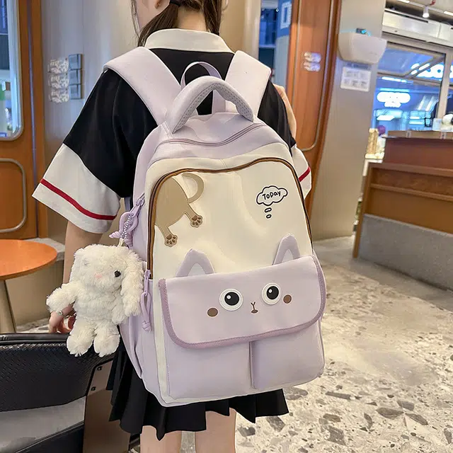 行途 可爱毛绒个性简约休闲 尼龙 双肩包 常规 女款 多色