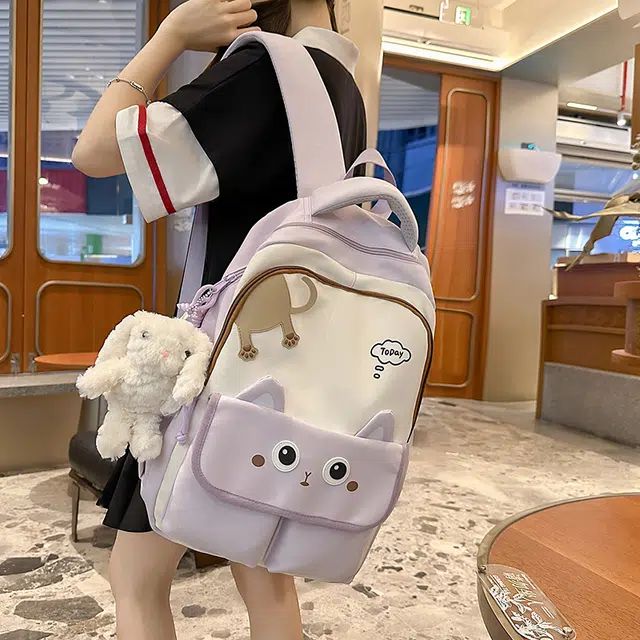 行途 可爱毛绒个性简约休闲 尼龙 双肩包 常规 女款 多色