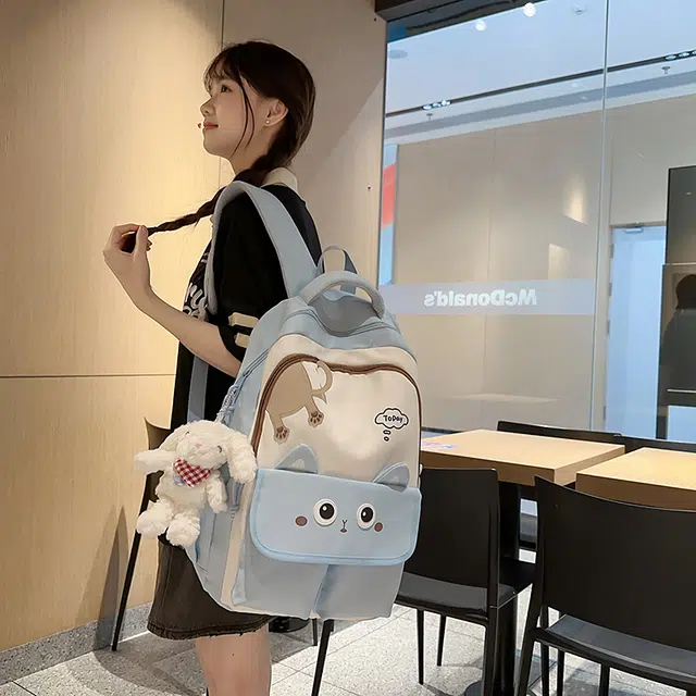行途 可爱毛绒个性简约休闲 尼龙 双肩包 常规 女款 多色