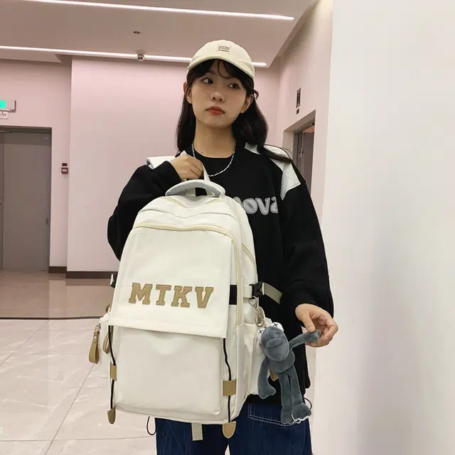 行途 韩版校园时尚拉链开合 尼龙 双肩包 常规 男女同款情侣款 黑色/白色/红色