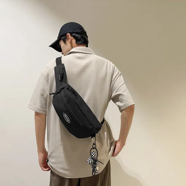 行途 休闲日系简约学生运动 牛津布 男女同款情侣款 腰包胸包 多色