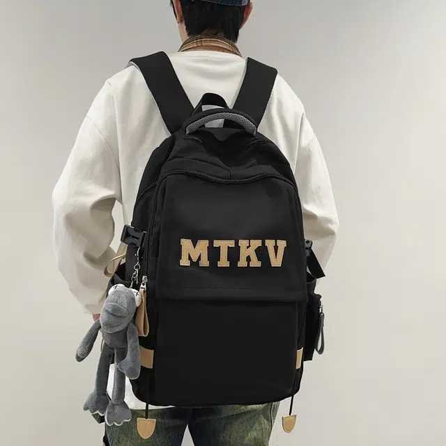 行途 韩版校园时尚拉链开合 尼龙 双肩包 常规 男女同款情侣款 黑色/白色/红色