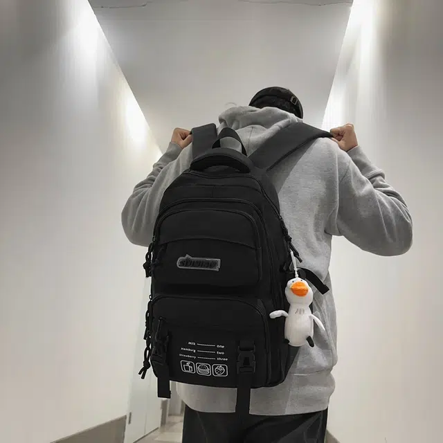 行途 休闲简约撞色便携 尼龙 双肩包 男女同款情侣款 多色