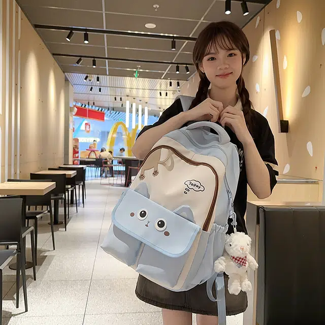 行途 可爱毛绒个性简约休闲 尼龙 双肩包 常规 女款 多色
