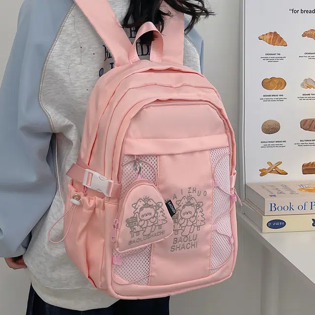 行途 百搭轻便休闲简约 尼龙 双肩包 女款 粉色/蓝色/黑色/紫色/米白色