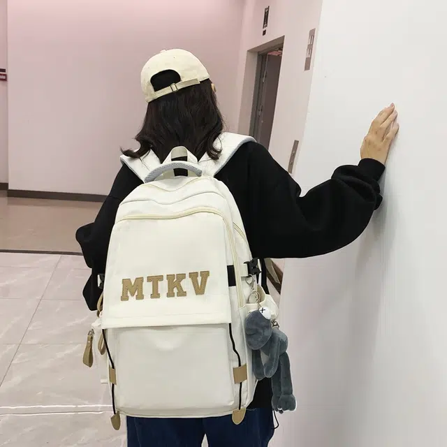 行途 韩版校园时尚拉链开合 尼龙 双肩包 常规 男女同款情侣款 黑色/白色/红色