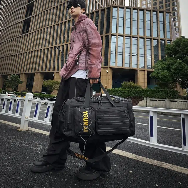 行途 大容量旅行袋短途多功能便携手提训练瑜伽包轻便防泼水待产包 尼龙 健身包 男女同款情侣款