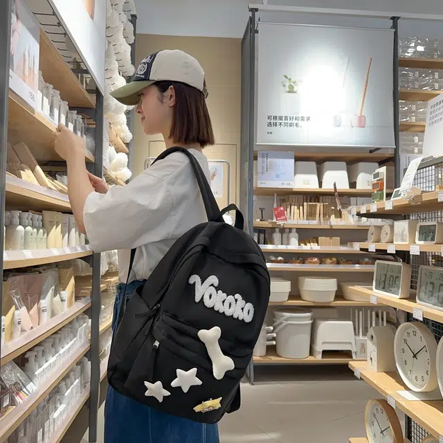 行途 可爱校园小清新质感甜酷旅行潮流轻便 牛津布 双肩包 常规 女款 黑色/红色/白色/黄色/蓝色