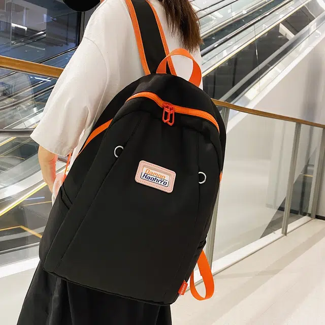 行途 港风大容量简约双肩包初中高中生尼龙书包男女同款轻便电脑包 多色