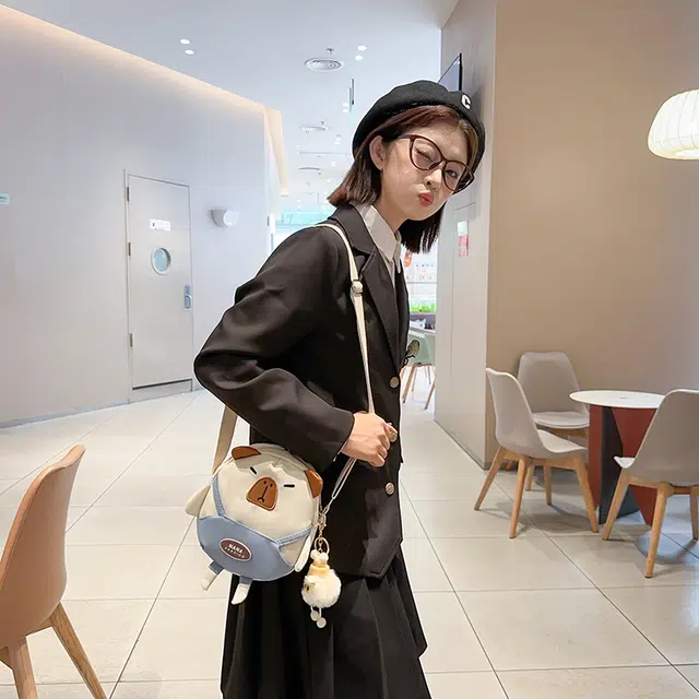 行途 可爱水豚洋气时尚外出百搭 尼龙 单肩包 常规 女款 多色