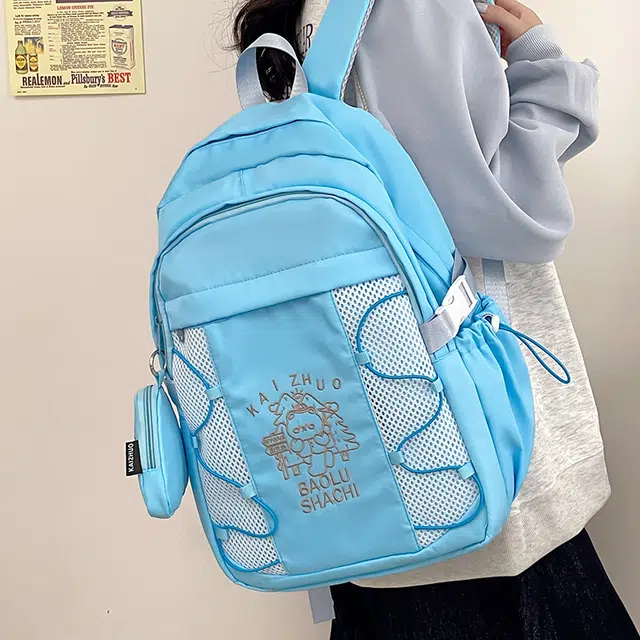 行途 百搭轻便休闲简约 尼龙 双肩包 女款 粉色/蓝色/黑色/紫色/米白色