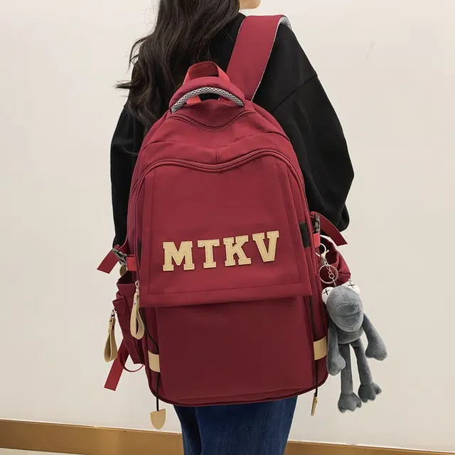 行途 韩版校园时尚拉链开合 尼龙 双肩包 常规 男女同款情侣款 黑色/白色/红色