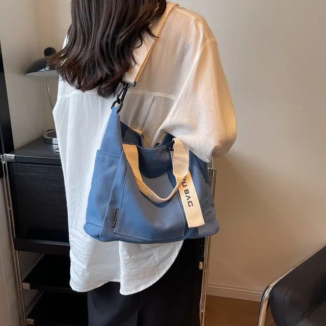 行途 大容量通勤时尚斑马纹 帆布 帆布包斜挎单肩包 常规 女款 黑色/卡其色/蓝色/米白色