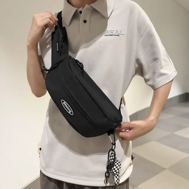 行途 休闲日系简约学生运动 牛津布 男女同款情侣款 腰包胸包 多色