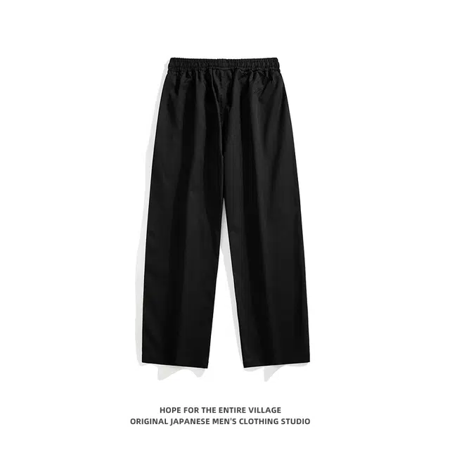 奇迹街区 日系简约潮牌宽松阔腿百搭长裤直筒休闲裤 男女同款