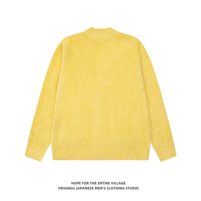 奇迹街区 美式复古开衫潮牌宽松百搭针织衫 男女同款