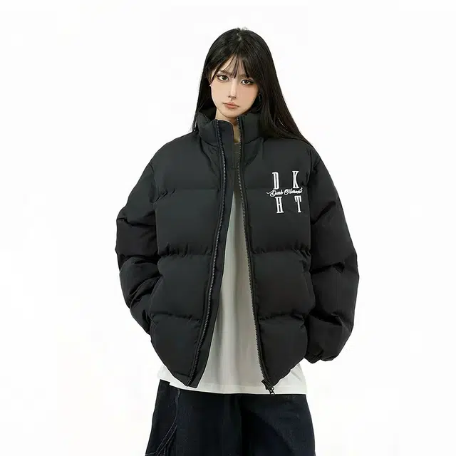 奇迹街区 美式街头字母刺绣面包服国潮百搭加厚棉衣情侣潮流高街复古外套上衣立领冬季棉服 男女同款