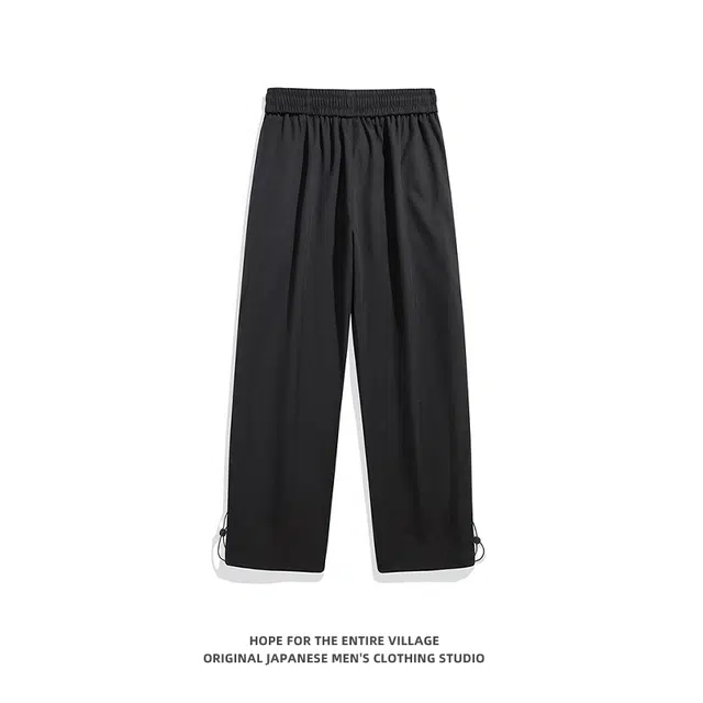 奇迹街区 日系简约潮牌宽松阔腿百搭直筒休闲裤 男女同款
