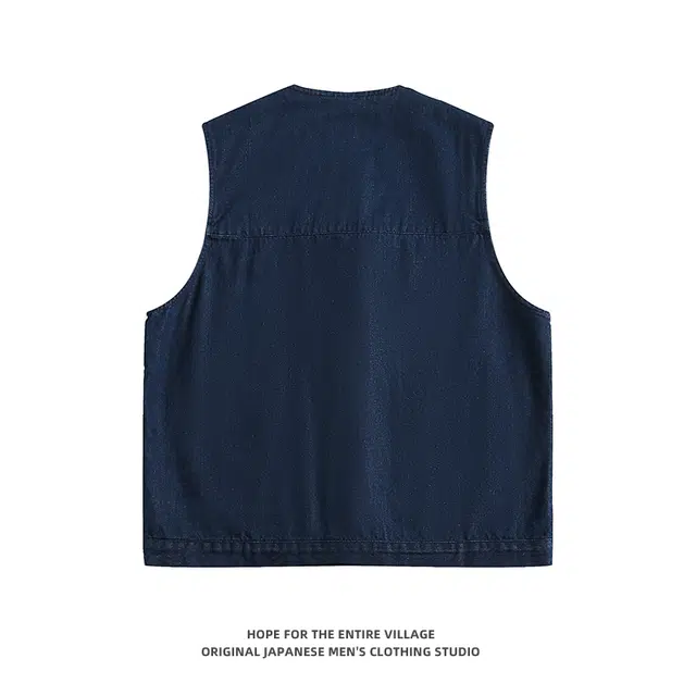 奇迹街区 日系复古多口袋工装马甲开衫外套潮流背心 男女同款