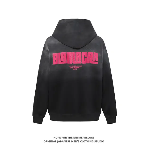 奇迹街区 美式复古连帽潮牌嘻哈宽松百搭情侣外套卫衣 男女同款