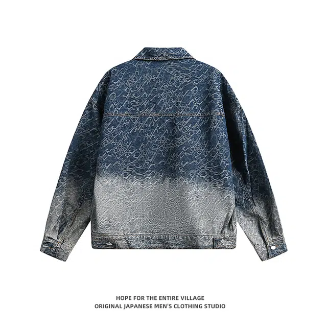 奇迹街区 复古做旧水洗牛仔宽松休闲百搭工装夹克外套 男女同款