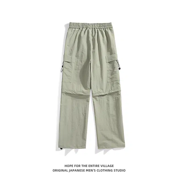 奇迹街区 日系简约直筒潮牌宽松阔腿百搭长裤休闲裤 男女同款