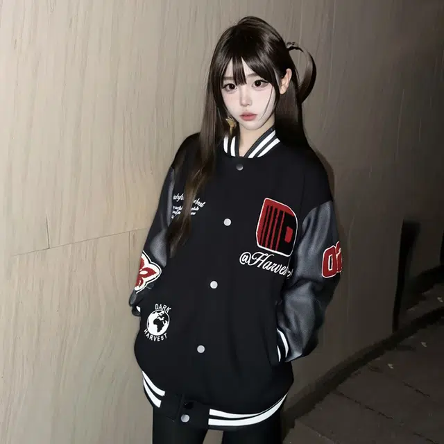 奇迹街区 复古潮牌字母宽松潮流棒球服夹克外套 男女同款