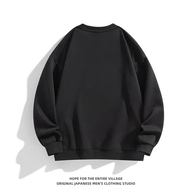 奇迹街区 日系圆领拼接潮牌街头宽松打底百搭卫衣 男女同款