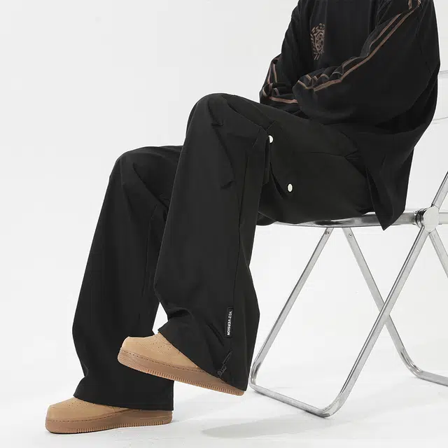 奇迹街区 美式工装高街运动复合机能登山裤多口袋潮牌潮流直筒山系户外时尚飞行员简约伞兵裤宽松垂感显瘦长裤休闲裤 男女同款