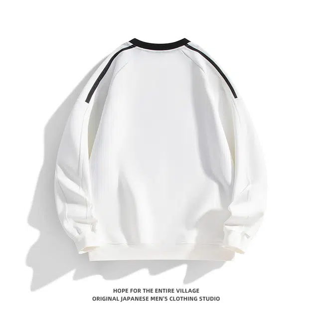 奇迹街区 日系圆领拼接潮牌街头宽松百搭打底卫衣 男女同款