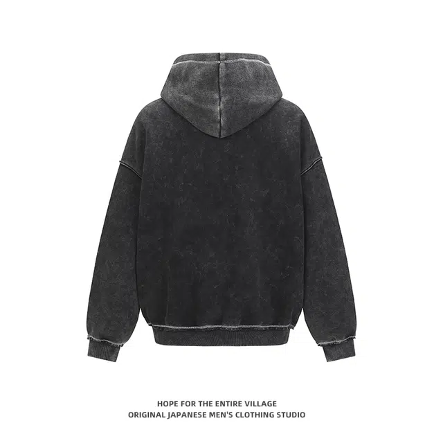 奇迹街区 美式复古潮牌连帽嘻哈宽松百搭情侣外套卫衣 男女同款