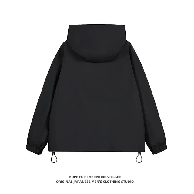 奇迹街区 日系街头连帽冲锋衣宽松潮牌防风机能长袖夹克外套 男女同款