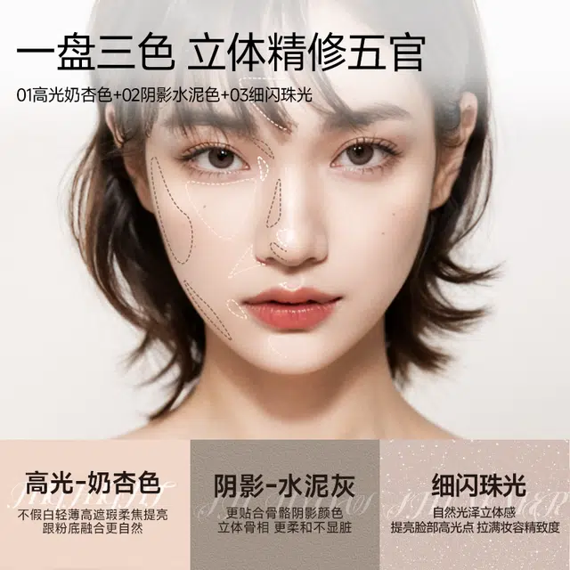 诗馨语 三色一体修容盘 易上色均匀肤色