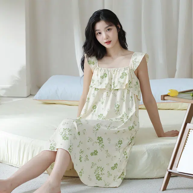 兰缪 气质舒适时尚无袖连衣裙 女款 荧光绿